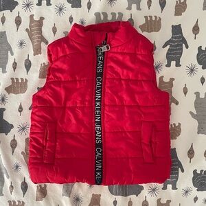 Calvin Klein Vibrant Red Quilted Vest